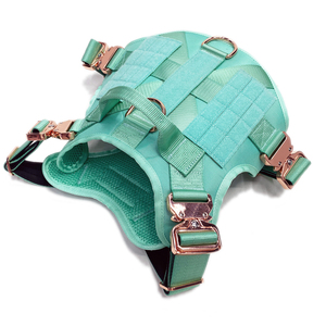 Heavy Duty Tactical Dog Harness Set Dog <strong>Collar</strong> and Leash With Luxury <strong>Gold</strong> <strong>Metal</strong> Buckle and Soft Padded for Dogs - Product Image 1