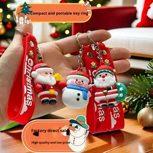 Portachiavi Compatto Portatile con Design Natalizio a Cartone Animato di Babbo Natale, Decorazione Natalizia Raffinata, Regalo Ecologico Personalizzabile - Product Image 4