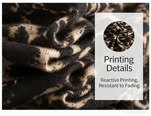 Sciarpe e Scialli Tradizionali con Nappe 2026 di Tendenza, <span class=keywords><strong>Elegante</strong></span> Sciarpa Nera con Stampa Leopardata per Donna - Vendita all'Ingrosso - Product Image 4