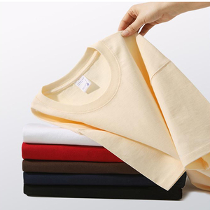 T-shirt <span class=keywords><strong>Nan</strong></span> Island in cotone 260g, taglia grande, doppio filato a 32 capi, con spalle scese, stile cinese, pesante, di marca trendy - Product Image 1