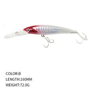 Nouvelle longue leurre de pêche de 160 mm, 72,9 g, grande leurre de traîne, leurres de plongée profonde, leurres flottants type minnow - Product Image 4