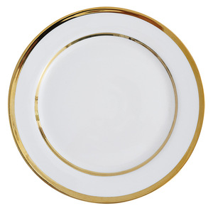 Assiettes de présentation à bord doré pour le mariage, ensemble de vaisselle décorative, assiettes de table blanches avec bordure dorée - Product Image 5