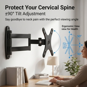 Folding Monitor Arm Wall Mounted TV <b>Bracket</b> Aluminum Alloy Computer Extendable LCD Monitor Extension Mount for LED Screens - Product Image 4