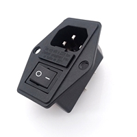 Prise de courant CA IEC 60320 C14 15A 250V, module d'entrée 3-en-1 avec porte-fusible simple et interrupteur à bascule, bornes à vis