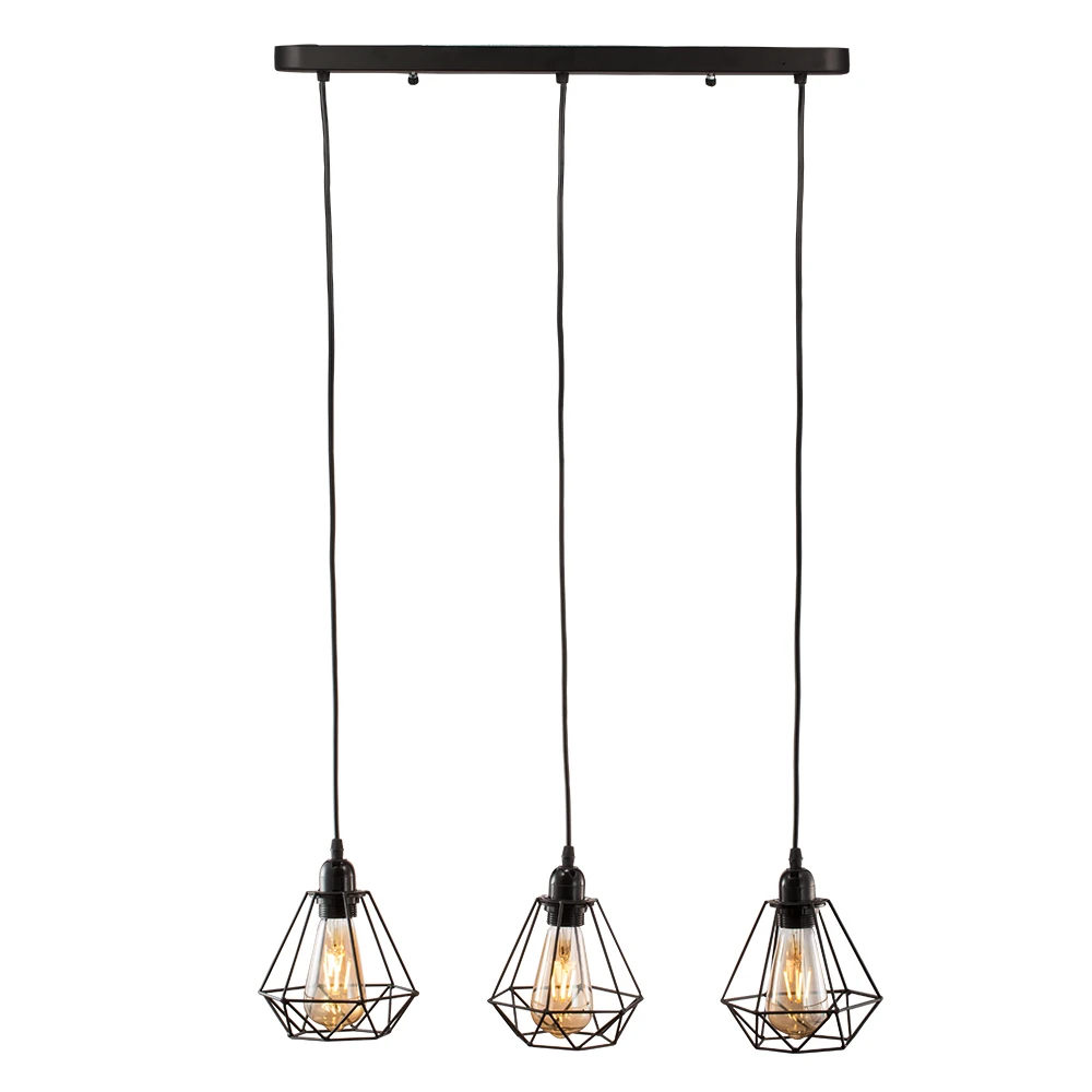 Nordic loft vintage industrial pendent light bar coffee shop glass shade pendant lamp