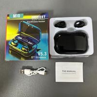 M10 TWS Kablosuz Kulaklıklar BT Kulak İçi Kulaklık Şarj Kutulu LED Spor Stereo Gürültü Önleyici Kulaklıklar