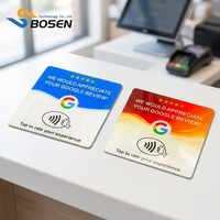 Tarjeta de Reseña de Redes Sociales de Acrílico de 120*120 mm, Etiqueta NFC para Mesa, Impresión Personalizada, Disponible en Stock