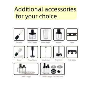 2025 thiết kế mới 3-in-1 1000W-1600W điện tử tay máy xay sinh tố với Chopper và máy trộn trứng cho xe khách sạn và sử dụng ngoài trời - Product Image 5