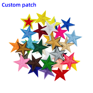 कस्टम डिय आयरन-ऑन पैच स्टिकर 3 डी कढ़ाई एज स्टार आकार ग्लिटर आकार ग्लेटर के लिए उपलब्ध सितारों के लिए - Product Image 1