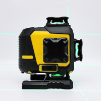 Niveau laser 4D à faisceau vert 16 lignes, auto-nivelant avec écran LCD, indicateur d'angle, rechargeable, outil laser de construction