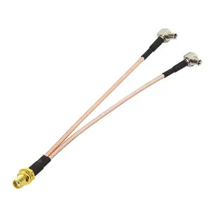 Preço baixo 4g antena ts9 sma fêmea para dupla conector ts9 cabo trança coaxial 15cm cabo ts9
