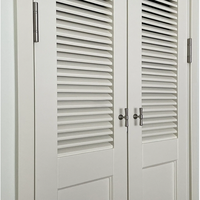 Porte pliante intérieure en bois massif de qualité supérieure, 4 panneaux, à persiennes réglables, avec quincaillerie robuste pour chambre à coucher