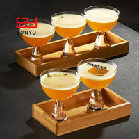 Copas de Margarita SIN PLUMERO de Cristal Transparente SUNYO, Copas de Cóctel Gruesas y Sólidas para Bar, Hotel, Restaurante