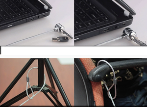 Câble de sécurité antivol durable YH9911 pour ordinateur portable avec deux clés, base universelle à languette, longueur 2m - Product Image 6