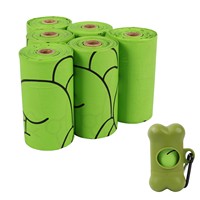 Sacs à déjections canines 100 % compostables et écologiques, anti-fuite, à ouverture plate, en PLA et amidon de maïs, pour l'élimination des déchets d'animaux – Vente en gros