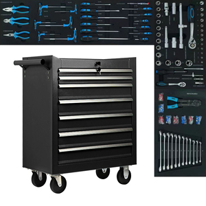 Maorong Modern Adjustable Stainless Steel 7-Drawer <b>Box</b> Roller Cabinet Storage Container Cart - Product Image 1