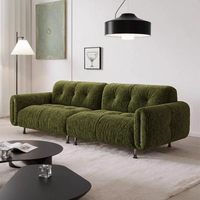 Canapé une place en velours chenille style vintage avec recharge sans fil, design compact et droit pour petits espaces, salon minimaliste