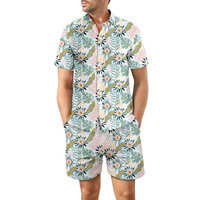 Ensemble chemise et short hawaïen pour homme avec logo personnalisé, ensemble assorti pour fête sur la plage, ensemble t-shirt et pantalon pour homme
