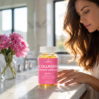 Capsules de collagène hydrolysé et de biotine OEM AegleWell avec vitamine C, sans OGM, sans gluten, pour la peau, les cheveux et les ongles