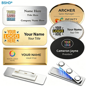 Etiquetas de Identificación Personalizadas de Metal para Personal de Tienda, Placas con Número de Empleado, Grabado Láser Magnético, Logotipo y Nombre, Venta Directa a Bajo Precio - Product Image 1