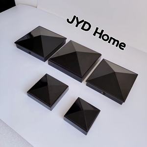 JYD粉体塗装鋳造アルミニウムポストカバーピラミッドフェンスポストキャップスクエアベースダイキャストアルミニウムフェンスカバーネジ付き - Product Image 3