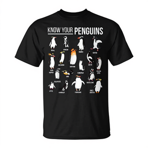 T-shirt « Connaissez vos pingouins » pour les amoureux des animaux marins - Product Image 2