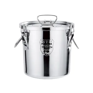 Conteneur de stockage <span class=keywords><strong>alimentaire</strong></span> commercial en acier inoxydable 304 avec couvercle, multifonctionnel, écologique, pour la conservation de la fraîcheur des soupes et du riz - Product Image 5