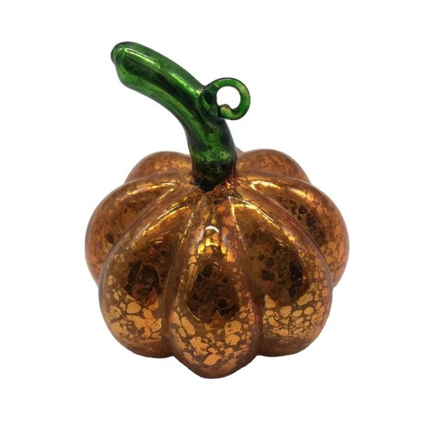 Mini Halloween Glass Pumpkin LED Waterproof Battery Operated Dimmable Autumn Dining Table Lights for Decorative Purpose