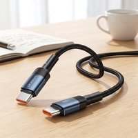 Câble de données Toocki Premium 100W C vers C, durée de vie longue durée, interface universelle de type C pour la charge sur ordinateur de bureau et en chambre