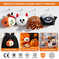 Peluche Kawaii de Noël Halloween : Collection d'animaux en peluche ronds effrayants – Chauve-souris, fantôme, araignée, zombie mignons et effrayants – Cadeau pour enfants
