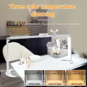 Lampe LED demi-lune pliable à intensité variable (chaud/blanc) pour <span class=keywords><strong>extension</strong></span> d'ongles et de cils, lecture, bureau, tatouage, manucure, avec support de téléphone - Product Image 3