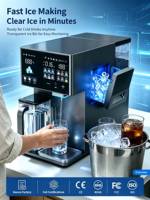 Distributeur d'eau froide RO de bureau durable avec fonction de fabrication de glace, réservoir d'eau brute de 5L, faible bruit, longue durée de vie, solution d'eau potable pour camping-car et usage commercial