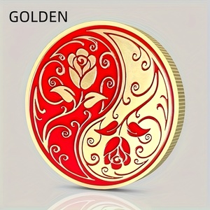 Moneda Metálica de Tai Chi Bagua con Flor Yin-Yang, un Regalo de la Suerte para Ocasiones como el Día de San Valentín o el Día de la Madre - Product Image 6