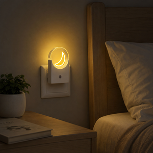 <b>Plug</b> <b>in</b> Moon Night <b>Light</b> for Kids <b>Light</b> <b>Sensor</b> LED Lamp EU UK <b>Plug</b> Custom Pattern ABS Indoor Bedroom Decorative Lighting - Product Image 3