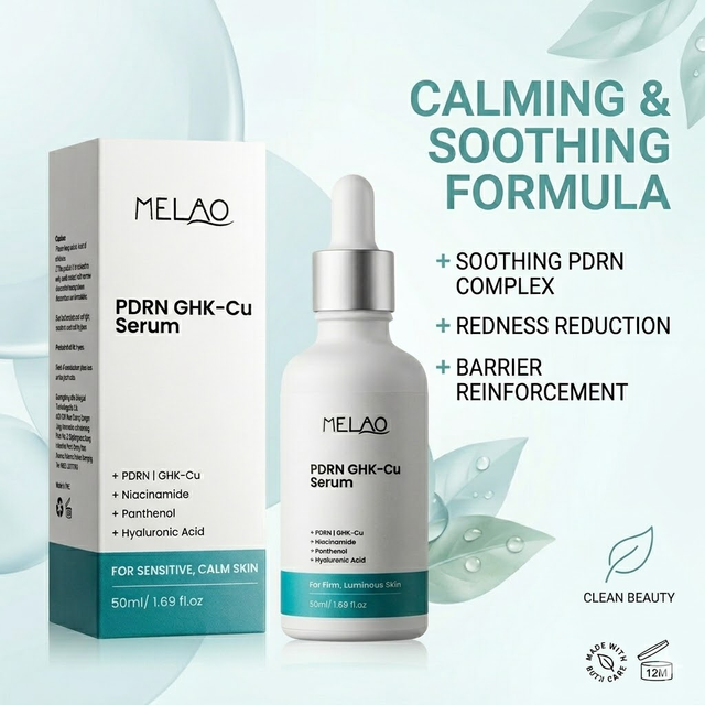 OEM ODM Soothing PDRN GHK-Cu Serum Panthenol Deep Moisturizing Fast Absorbing Sensitive Skin Barrier Repairing Face Serum