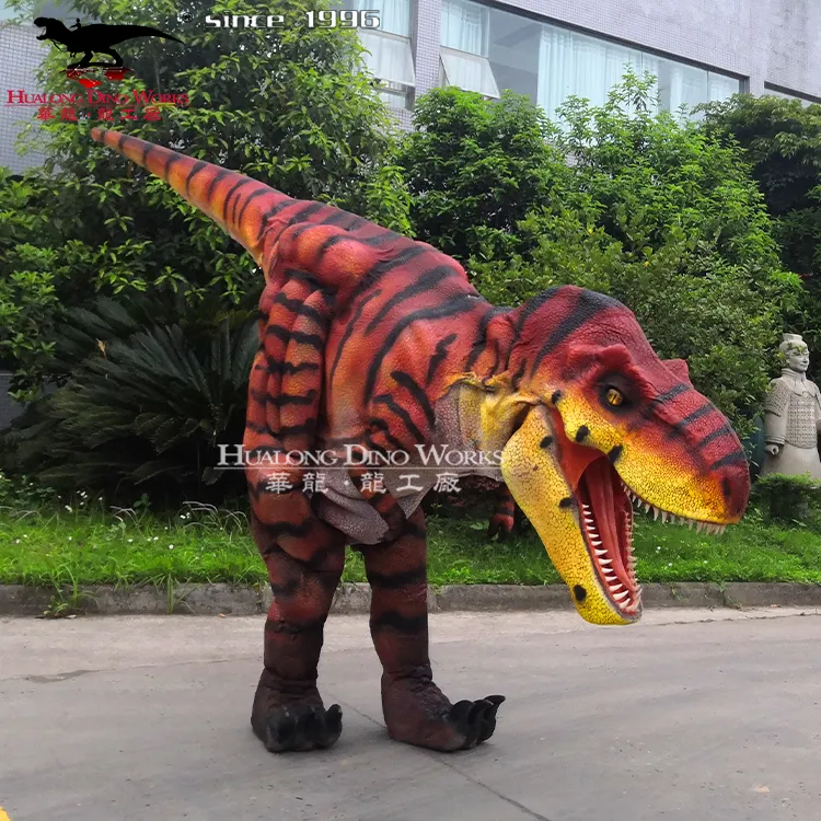 Sıcak satış gerçek boyutu dinozor kostüm gerçekçi gizli bacaklar dinozor kostüm