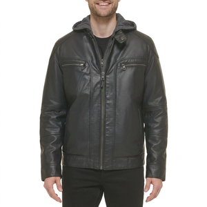 Nouvelle veste en cuir imperméable pour homme 2026 avec fermeture éclair asymétrique, design tendance et audacieux pour l'hiver - Product Image 1