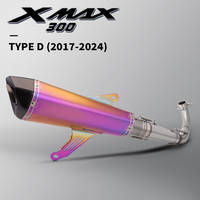 Nuevo Sistema de Escape Completo para Motocicleta, Tubo de Conexión Delantero Deslizable con Punta de Fibra de Carbono para XMAX300 2014-2024