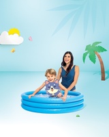 Piscine hors sol gonflable INTEX 59416 58426 58446 en PVC bleue à trois anneaux pour bébés et enfants