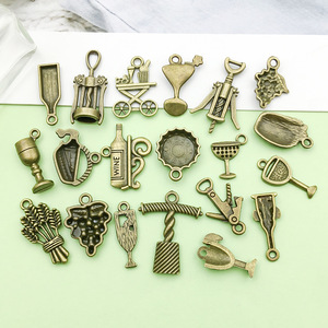 Pendentifs en alliage antique, série vin, formes variées, accessoires de bijoux DIY pour la fabrication de bracelets et colliers - Product Image 4