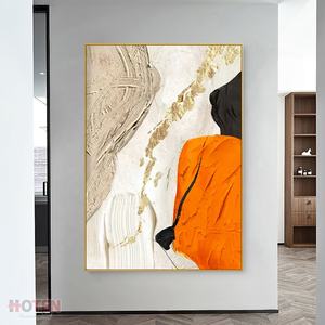 100% pintura al óleo abstracta dorada pintada a mano sobre <span class=keywords><strong>lienzo</strong></span> moderno con textura gruesa <span class=keywords><strong>para</strong></span> comedor o dormitorio incluye marco - Product Image 5