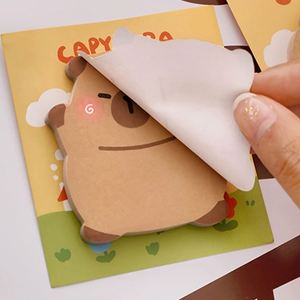 Kawaii Cartoon Capybara Shaped Sticky Notes Set Assorted Cute Design <b>Memo</b> <b>Pads</b> Customizable Adorable Office Daily - Product Image 3