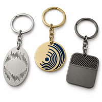 Porte-clés en métal personnalisé avec motif ondulé sonore, logo sur mesure, vente en gros, cadeau promotionnel, fournisseur, fabricant