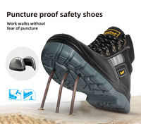 Bottes de sécurité de marque Vaultex Anti-statique Résistant à la chaleur S3 SRC Chaussures de travail sécurisées Bottes de sécurité en cuir de vache avec embout en acier