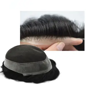 LONGFOR menyesuaikan wig renda 120% 130% wig rambut manusia kelas atas ekstensi 6 inci rambut palsu Australia Topper gaya bebas