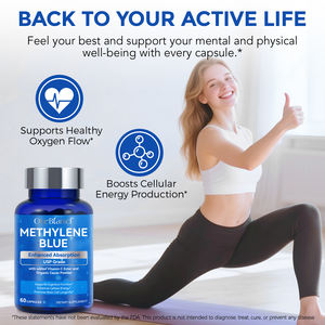 OneBtanicl USP grado vegano integratore alimentare potenziato assorbimento metilen capsule blu per il supporto energetico della salute cellulare - Product Image 5