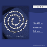 Bijoux fantaisie design tendance 8mm collier glacé en laiton plaqué or AAAAA Zircon soleil lune étoile chaîne à maillons pour hommes femmes