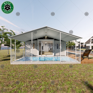 Maison conteneur blanche extensible, préfabriquée, pliable et modulaire, avec de grandes fenêtres en verre pour un espace de vie lumineux - Product Image 3