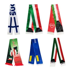 Drapeau de Football imprimé numérique de toute couleur, écharpe de Football tricotée en Polyester, Design personnalisé, vente en gros