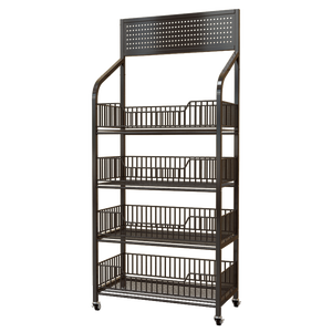 Étagère de rangement métallique multi-niveaux Hiroshi à 5 étages, étagères mobiles pour supermarché, présentoir pour magasin de proximité, jouet de rangement domestique - Product Image 5